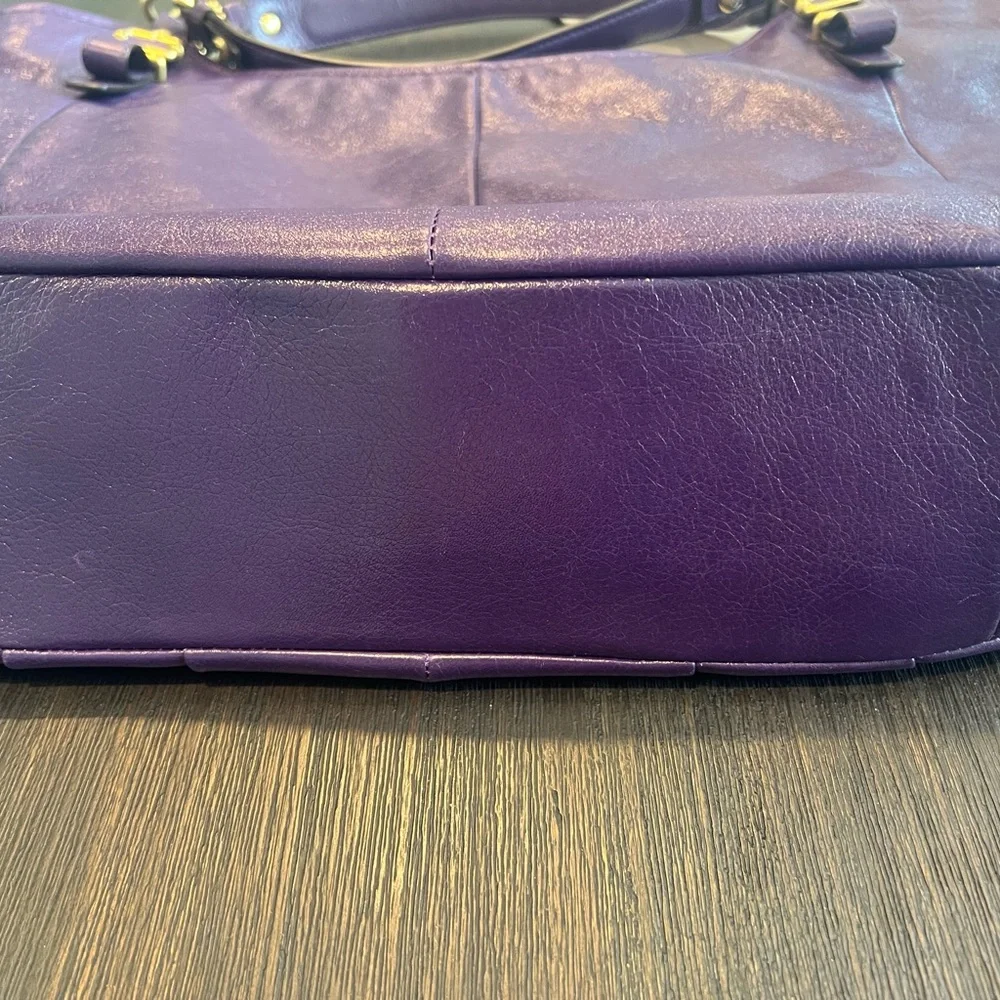 Coach 15958 Madison Purple Leather Large Convertible Shoulder Bag